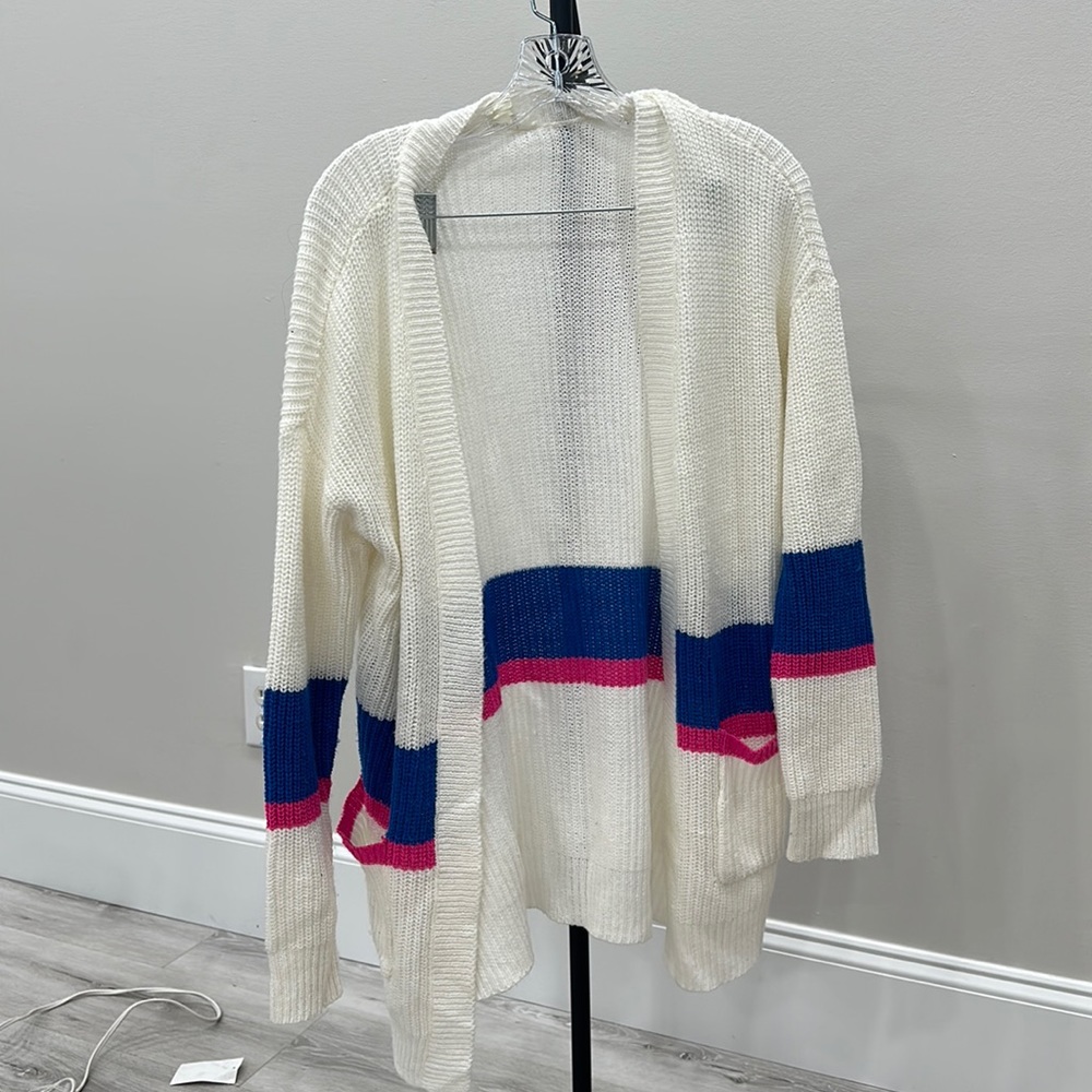 white cardigan